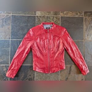 Danier Women's Red Leather Jacket